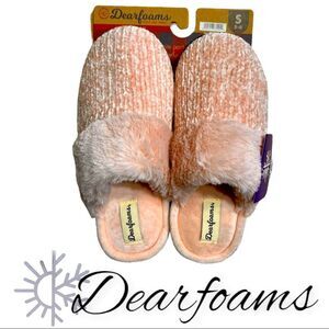 New Dearfoams Memory Foam Feels Like Home  Dusty Pink Slippers S 5-6